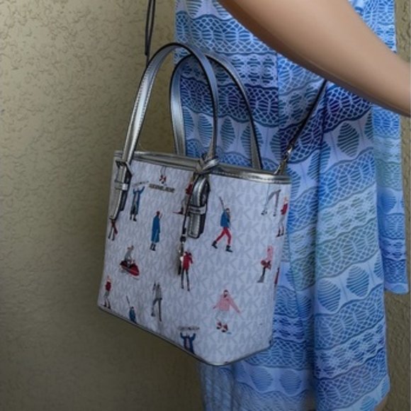 Michael Kors Jet Set Girls XS Convertible Satchel Bright White - Picture 12 of 15